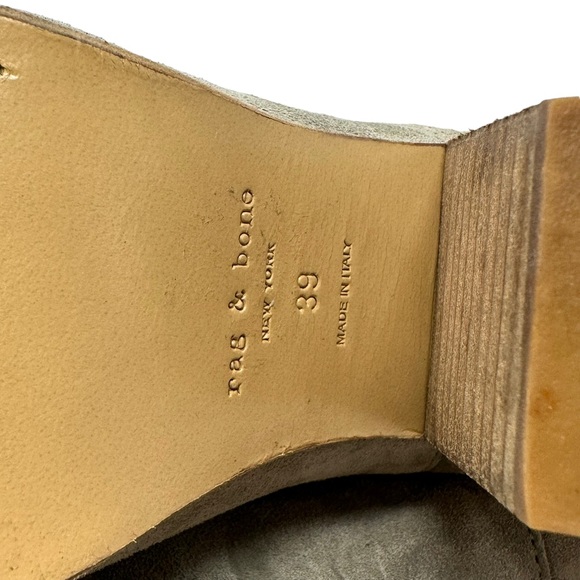 Rag & Bone 39 Suede Harrow Boot Strappy Braided Ankle Bootie Cimento Gray $498 - Picture 7 of 10